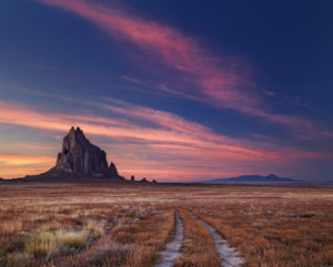 48059551 - shiprock, the great volcanic rock mountain in desert plane of new mexico, usa